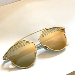 DIOR, dior so real stud, white, round mirror lense, 59mm